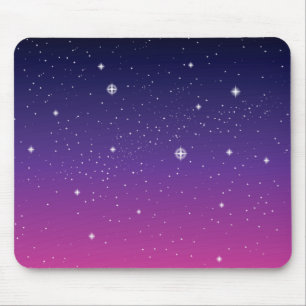 濃い紫の星空 マウスパッド