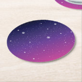 濃い紫の星空 ラウンドペーパーコースター (アングル)