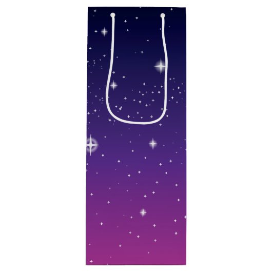 濃い紫の星空 ワインギフトバッグ (正面)
