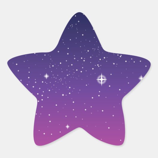 濃い紫の星空 星シール (正面)