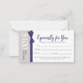 濃い紫の灰色のビジネス$100ギフト券カード ノートカード (正面)