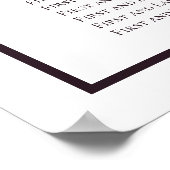 濃い紫の白の歓迎結婚席の表 ポスター (角)