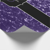 濃い紫の紫のグリッターキラキラ甘い16 ラッピングペーパー (角)