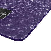 濃い紫の紫のグリッタースパークルズモノグラム カッティングボード (角)