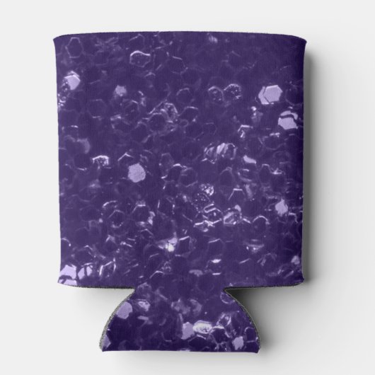 濃い紫の紫のグリッタースパークルズモノグラム 缶クーラー (裏面)