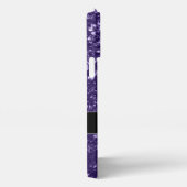 濃い紫の紫のグリッタースパークルズモノグラム iPhoneケース (右側面)