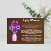 濃い紫の花模様がついたマソンジャー 安全対策 エンクロージャーカード (スタンド正面)