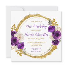 濃い紫の金ゴールドエレガント花誕生会