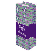 濃い紫パターン（の模様が）ある ワインギフトバッグ (裏面アングル)