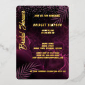 濃い紫色のエレガント上品 箔招待状 (正面)