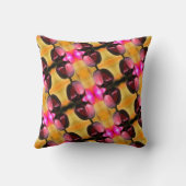 濃い紫色のチューリップ花の抽象芸術パターン クッション (裏面)