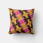 濃い紫色のチューリップ花の抽象芸術パターン クッション (正面)