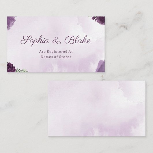 濃い紫色のバラフローラゴシック様式のレジストリエンクロージャ エンクロージャーカード (正面/裏面)