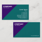 濃い紫色の三角形コーナー – 緑(006666) 名刺 (正面/裏面)