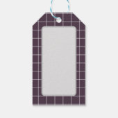 濃い紫色の審美的な背景グリッドパターン ギフトタグ (裏面)