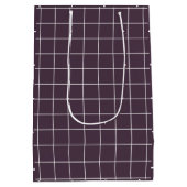 濃い紫色の審美的な背景グリッドパターン ミディアムペーパーバッグ (裏面)