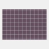 濃い紫色の審美的な背景グリッドパターン ラッピングペーパーシート (正面2)