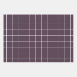濃い紫色の審美的な背景グリッドパターン ラッピングペーパーシート