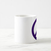 濃い紫色の平和シンボル コーヒーマグカップ (中央)