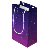 濃い紫色の星空 スモールペーパーバッグ (正面アングル)