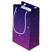 濃い紫色の星空 スモールペーパーバッグ (裏面アングル)