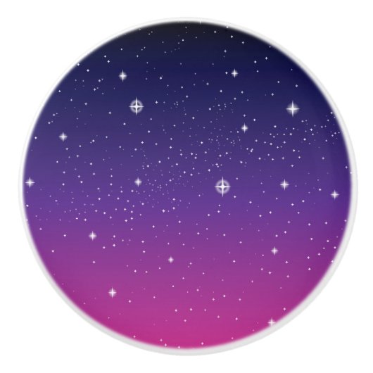 濃い紫色の星空 セラミックノブ (正面)