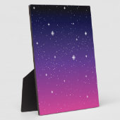 濃い紫色の星空 フォトプラーク (側面)