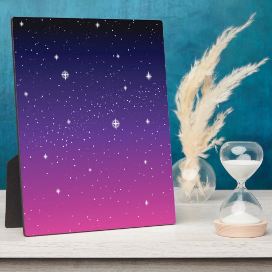 濃い紫色の星空 フォトプラーク (側面)