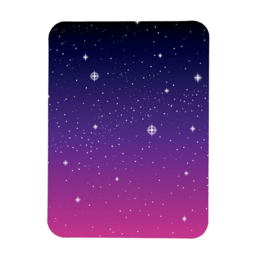 濃い紫色の星空 マグネット (縦)