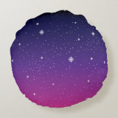 濃い紫色の星空 ラウンドクッション (裏面)