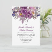 濃い紫色の水カラーフローラ披露宴のみ 招待状 (スタンド正面)