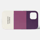 濃い紫色の水平ストライプ色ブロック Case-Mate iPhoneケース (裏面 (横))