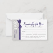 濃い紫色の灰色のビジネス用商品伝票証明書 ノートカード (正面)