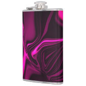 濃い紫色の背景にピンクまたは紫の曲線がある フラスク (左)