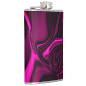 濃い紫色の背景にピンクまたは紫の曲線がある フラスク (右)