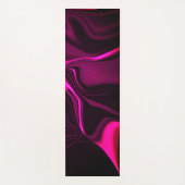 濃い紫色の背景にピンクまたは紫の曲線がある ヨガマット (正面)