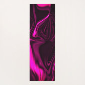 濃い紫色の背景にピンクまたは紫の曲線がある ヨガマット (裏面)