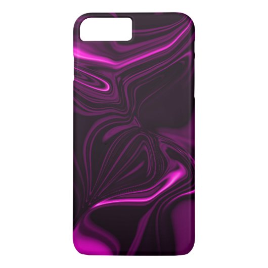 濃い紫色の背景にピンクまたは紫の曲線がある Case-Mate iPhoneケース (裏面)