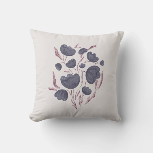 濃い紫色の花の美学 クッション (正面)