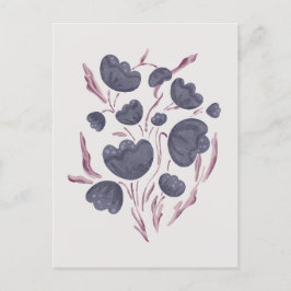 濃い紫色の花の美学 シーズンポストカード