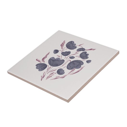 濃い紫色の花の美学 タイル (側面)