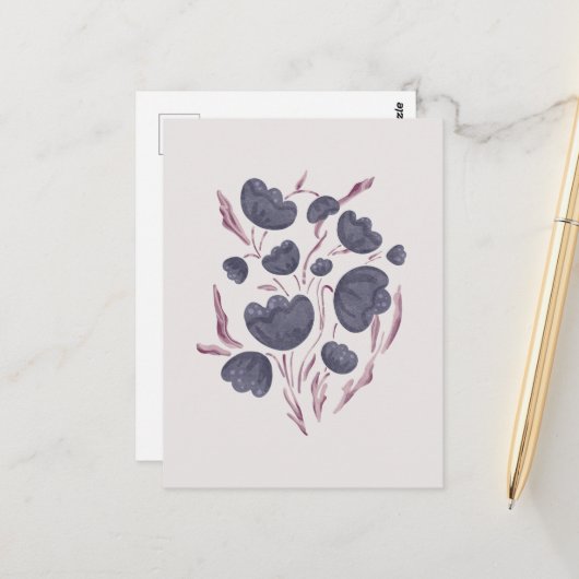 濃い紫色の花の美学 ポストカード (正面/裏面インサイチュ)