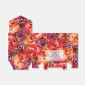 濃い紫色の赤オレンジ色の水色の花 フェイバーボックス (折り畳みなし)