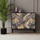 濃い紫色の黒い灰色の白い金ゴールド大理石パターン 薄葉紙