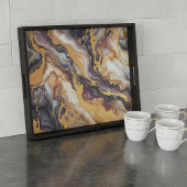 濃い紫色の黒い灰色の白い金ゴールド大理石パターン 薄葉紙