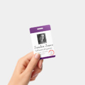 濃い紫色のIDカードをフェード(垂直/ポートレート) バッジ (手持ち)