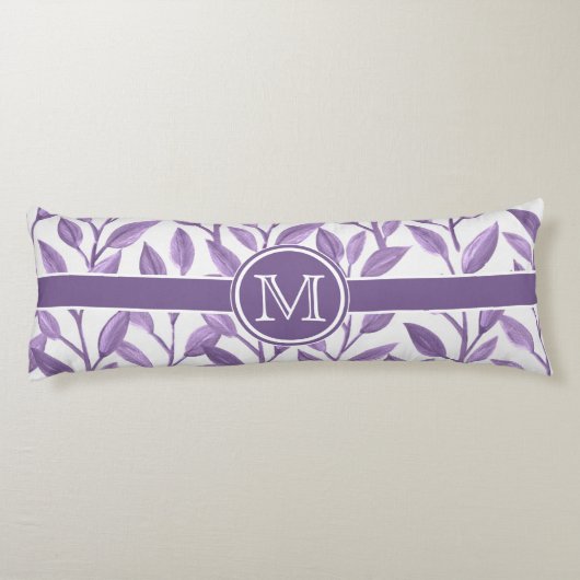 濃い紫葉パーソナライズされた ボディピロー (裏面)