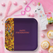 濃い紫離れの感謝祭 ペーパープレート (パーティー)