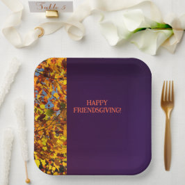 濃い紫離れの感謝祭 ペーパープレート