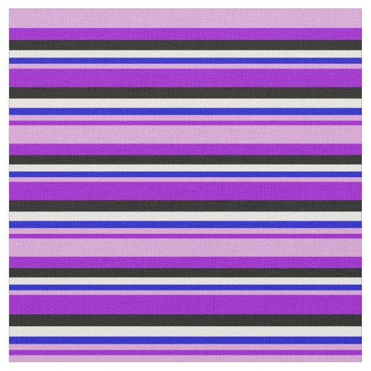 濃い紫、梅、青、白、黒 ファブリック (クローズアップ)